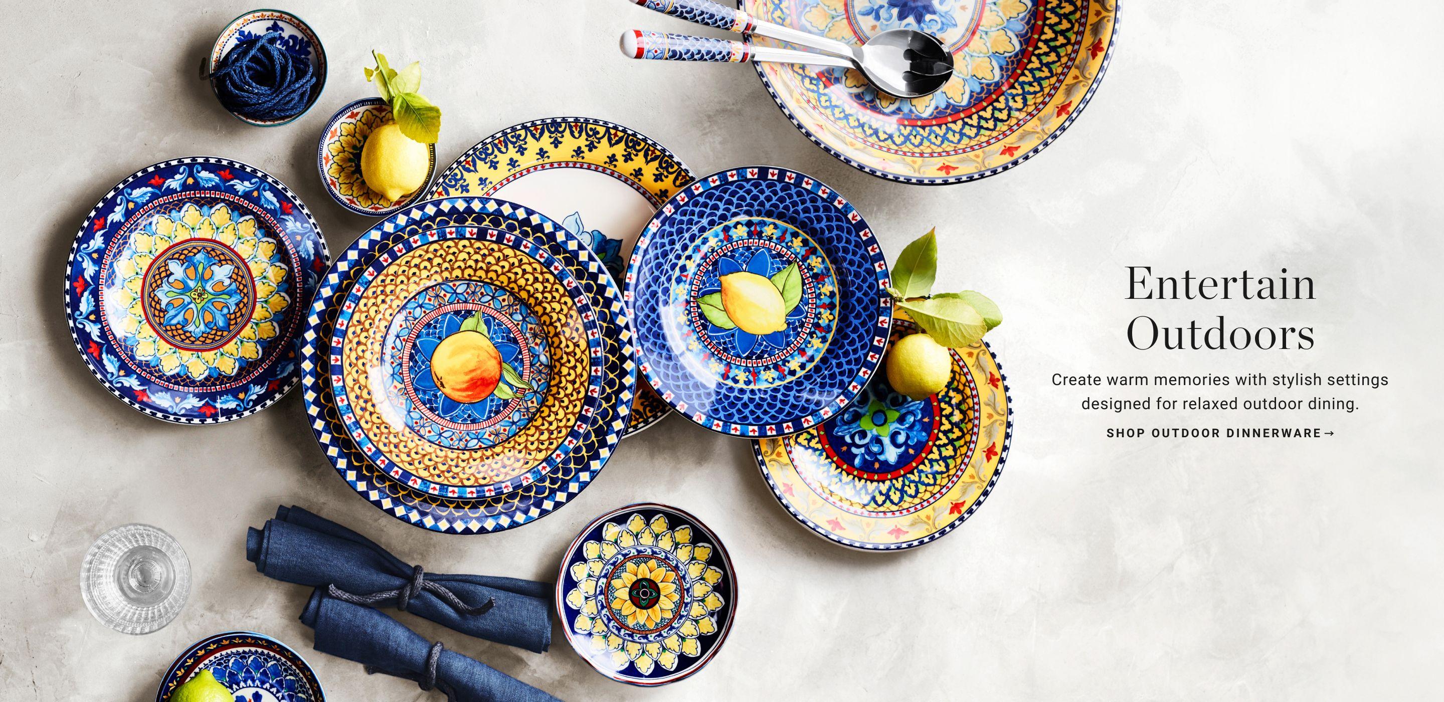 Entertain Outdoors | Create warm memories with stylish settings designed for relaxed outdoor dining. | Shop Outdoor Dinnerware